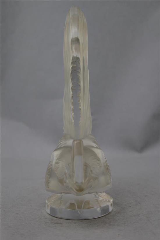 A Lalique Le coq nain glass mascot, post-war, 21cm.